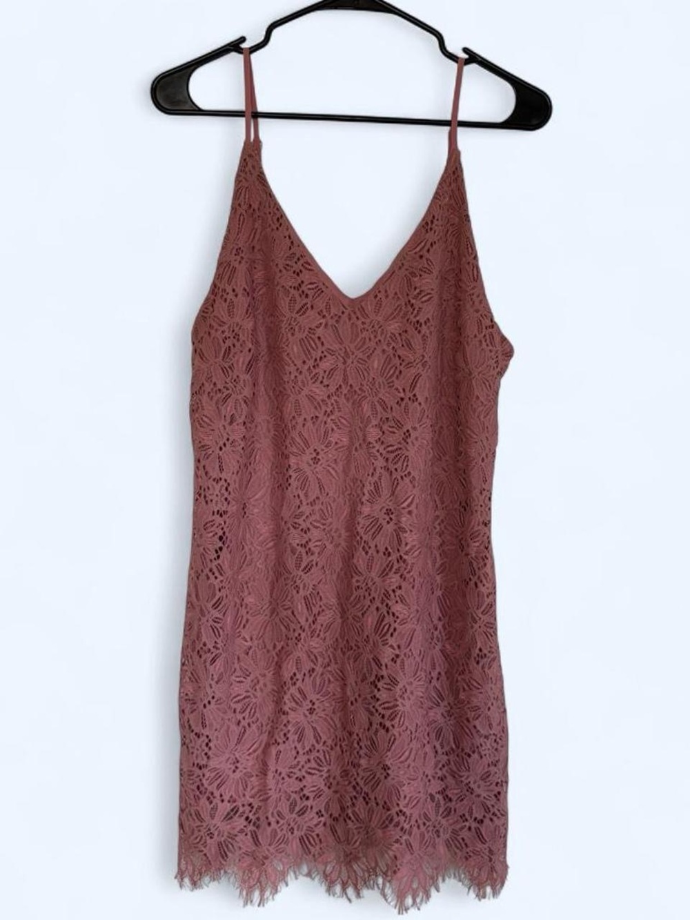 Speechless Rose Brown Lace Camisole Dress